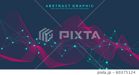 Digits abstract background with connected line and dots, wave flow. Digital neural networks. Network and connection background for your presentation. Graphic polygonal background. Vector illustration. Digits abstract background with connected line and dots, wave flow. Digital neural networks. Network and connection background for your presentation. Graphic polygonal background. Vector illustration. 60375124