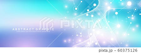 Big Genomic Data Visualization. DNA helix, DNA strand, DNA Test. CRISPR CAS9 - Genetic engineering. Molecule or atom, neurons. Abstract structure for Science or medical background, banner. Wave flow. Big Genomic Data Visualization. DNA helix, DNA strand, DNA Test. CRISPR CAS9 - Genetic engineering. Molecule or atom, neurons. Abstract structure for Science or medical background, banner. Wave flow. 60375126