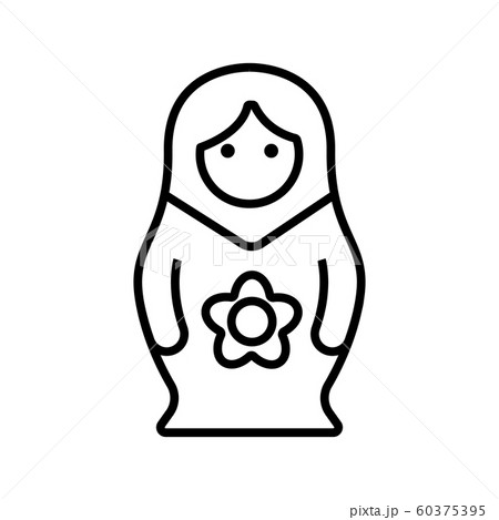 Matreshka icon vector. Isolated contour symbol illustration 60375395