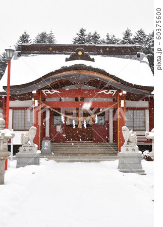 北海道函館市で北海道東照宮の境内の冬の雪景色を撮影 60375600
