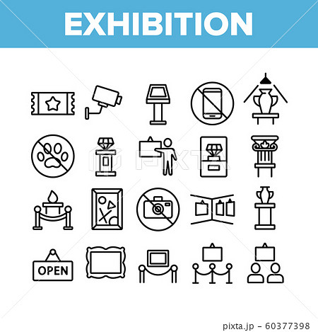 Exhibition And Museum Collection Icons Set Vector Exhibition And Museum Collection Icons Set Vector 60377398