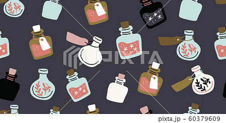 Seamless pattern - colorful magic potion bottles Seamless pattern - colorful magic potion bottles 60379609