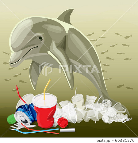 Environment Pollution Illustration And Dolphin 60381576