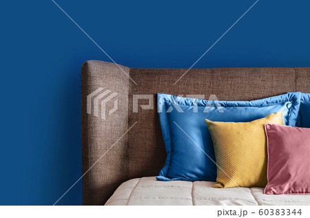 Fragment of cozy modern bedroom in classic blue 60383344