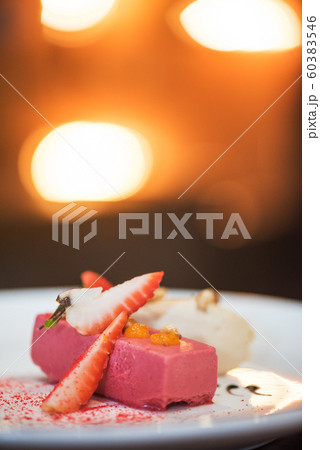 Fruit ice cream with strawberries Fruit ice cream with strawberries 60383546