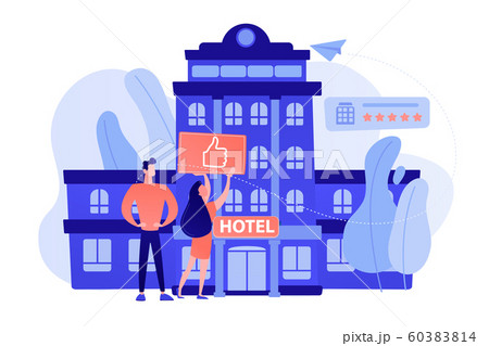 Lifestyle Hotel Concept Vector Illustration のイラスト素材