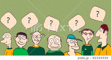 Men have a question. Hand drawn illustration Men have a question. Hand drawn illustration 60384499