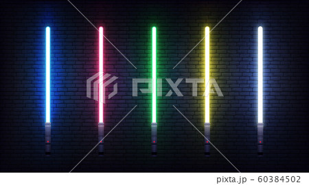 Light saber set. Futuristic realistic laser weapon 60384502