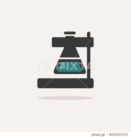 Laboratory conical flask. Icon with shadow 60384550
