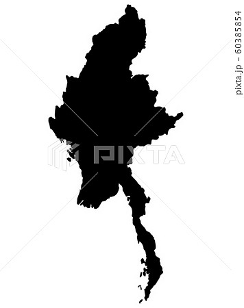 Myanmar map silhouette vector illustration Eps 10 Myanmar map silhouette vector illustration Eps 10 60385854