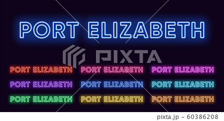 Neon Port Elizabeth name, City in South Africa. 60386208