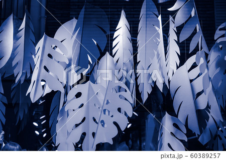 Hanging big Hand made paper tropical Leaves toned 60389257