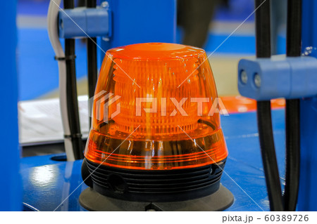 Close up of warning orange beacon flashing 60389726