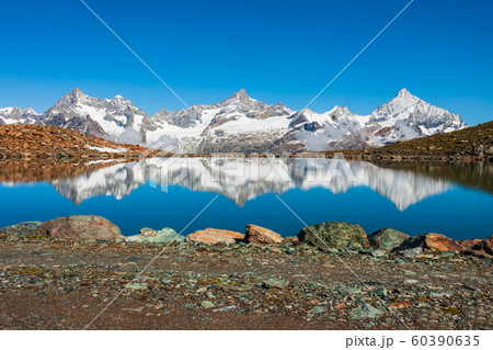 Riffelsee lake and Matterhorn, Switzerland 60390635