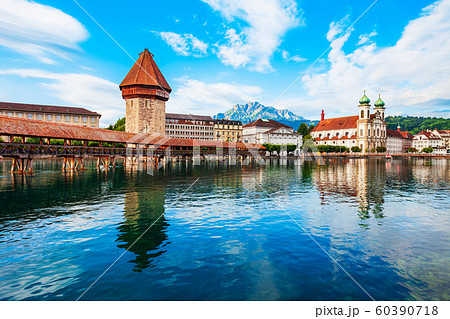Kapellbrucke Bridge, Wasserturm Tower, Lucerne 60390718