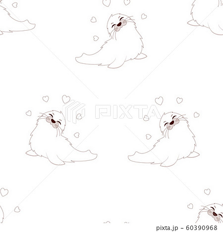 seamless pattern with cute seal, print with 60390968