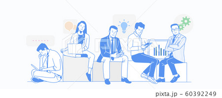 Teamwork Business People Working Office のイラスト素材