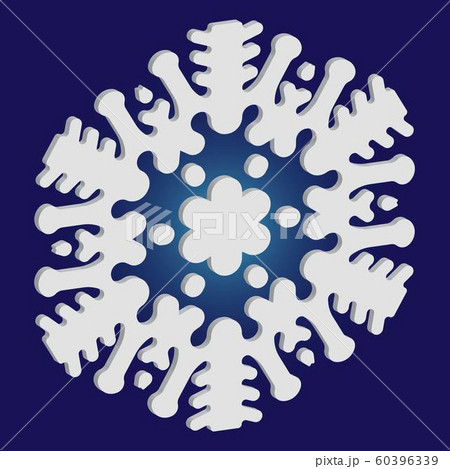 Cute snowflake with shadow on blue background. 60396339