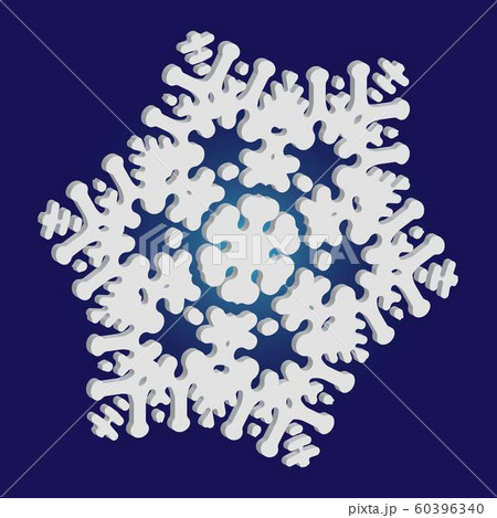 Cute snowflake with shadow on blue background. Cute snowflake with shadow on blue background. 60396340