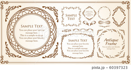 高級感のあるバロック調のフレームのイラスト素材