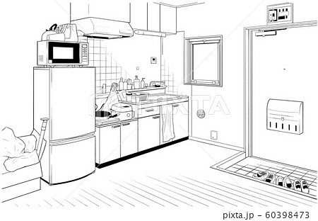 漫画風ペン画イラスト 住宅のイラスト素材 漫画風ペン画イラスト 住宅のイラスト素材