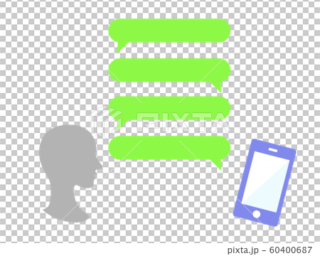 在SNS上與陌生人交換消息的人 在SNS上與陌生人交換消息的人 60400687