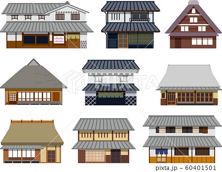 日本 家屋 イラストのイラスト素材