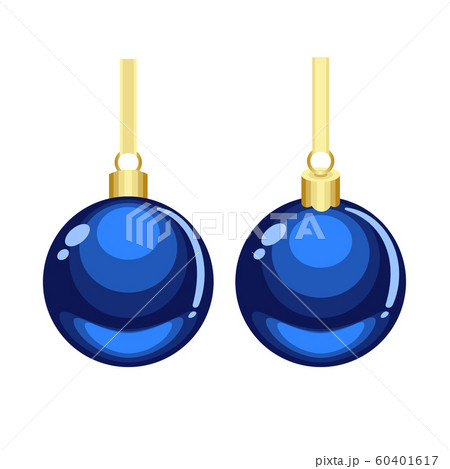 Christmas blue ornaments with golden hanging 60401617