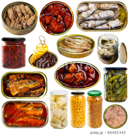 Set of various preserves isolated 60402345