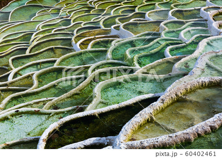 Terraced basins in Egerszalok thermal spring Terraced basins in Egerszalok thermal spring 60402461