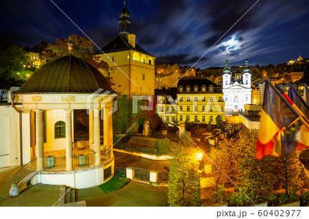Night view of Karlovy Vary, Czech Republic 60402977
