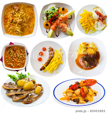 Collage of Catalan cuisine dishes 60403893