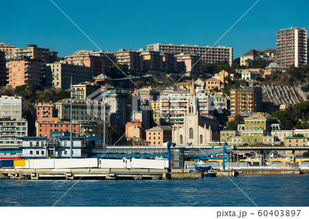 View on Old Port of Genoa in Italy 60403897