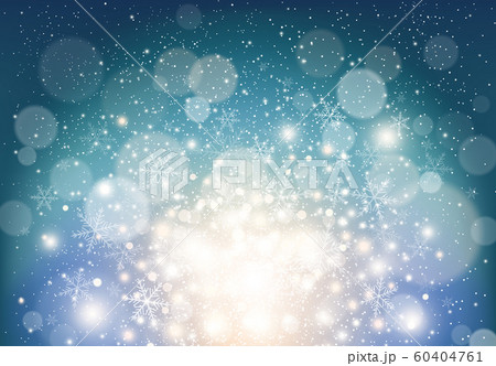 クリスマスの背景 雪の結晶とキラキラのイラスト素材