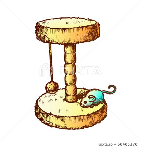 Scratcher Cat Claw Sharpener Monochrome Vector 60405370