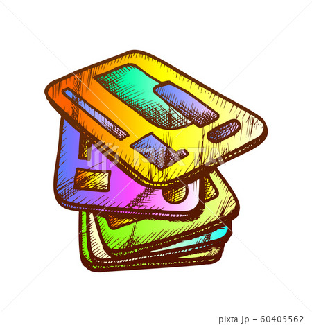 Credit Cards Pile Credit And Debit Retro Vector Credit Cards Pile Credit And Debit Retro Vector 60405562