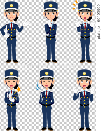 6 types of female guards' poses and gestures - Stock Illustration ...