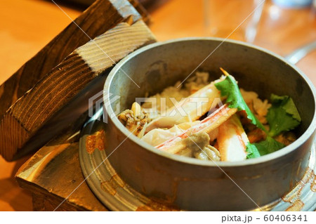 蟹釜飯　蟹　釜飯　素材　背景 60406341