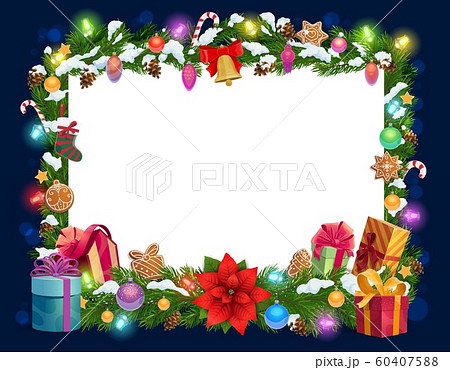 Christmas decorations frame, blank paper template 60407588