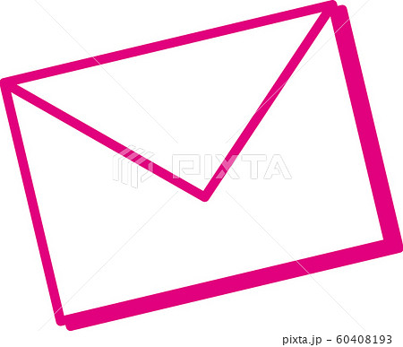 メール マーク ピンク 手紙 封筒 便箋 シンプル スタイリッシュ 可愛い 抽象 立体的 おしゃれのイラスト素材