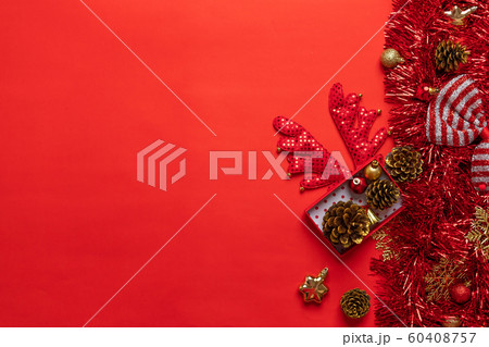 Merry Christmas,Red christmas decorations And the 60408757