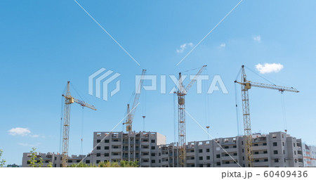 Time lapse of Building Under Construction, Crane 60409436
