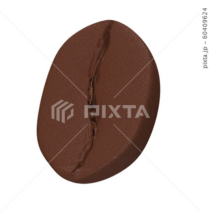 Coffee bean isolated on white background 3d rendering illustration 60409624
