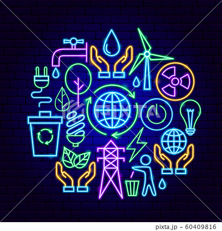 Green Energy Neon Concept Green Energy Neon Concept 60409816