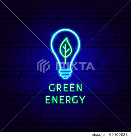 Green Energy Neon Label Green Energy Neon Label 60409828