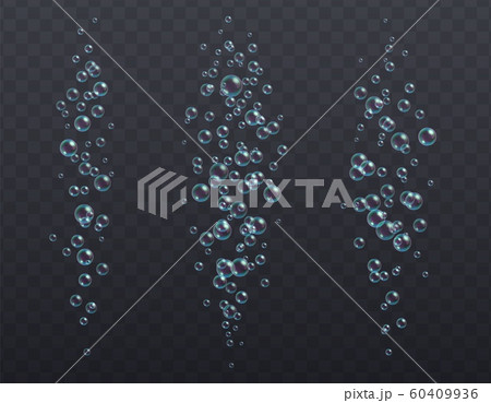 Underwater fizzing bubbles texture isolated on transparent background. 60409936