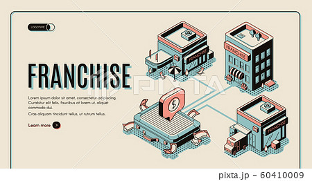 Franchise web banner on retro colored background 60410009