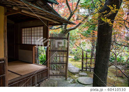 三重県 桑名 諸戸氏庭園の秋の一般公開 紅葉の庭 江戸時代の茶室 推敲亭 三重県 桑名 諸戸氏庭園の秋の一般公開 紅葉の庭 江戸時代の茶室 推敲亭 60410530