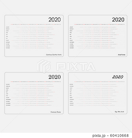 2020 Calendar Template.Calendar 2020 Set of 12 60410668