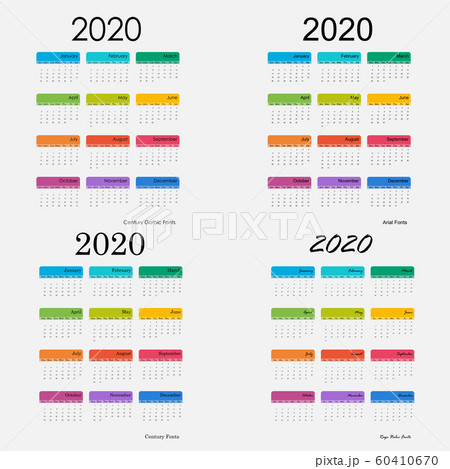 2020 Calendar Template.Calendar 2020 Set of 12 60410670